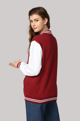 Baseball Varsity Jacket Women (Maroon)