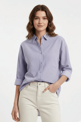 Light Blue Pinstripe Button‑Down Shirt