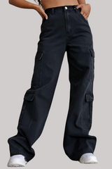 08 Pocket Cargo Jeans (Black)