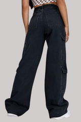 08 Pocket Cargo Jeans (Black)