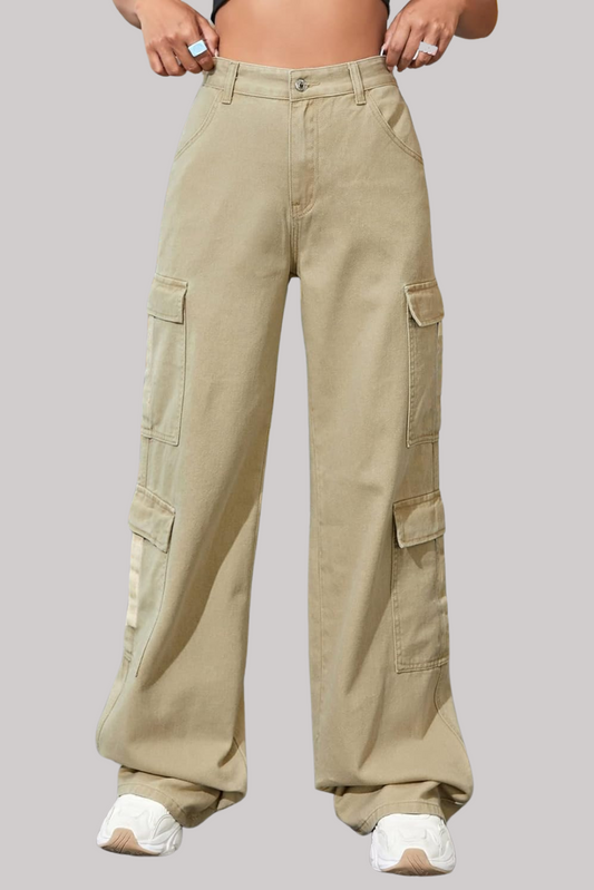 08 Pocket Cargo Jeans (Beige)