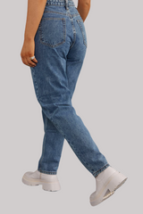 Mid Blue Mom Jeans for Women