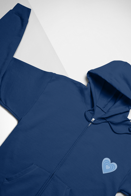 Zipper Hoodie (Blue Heart)