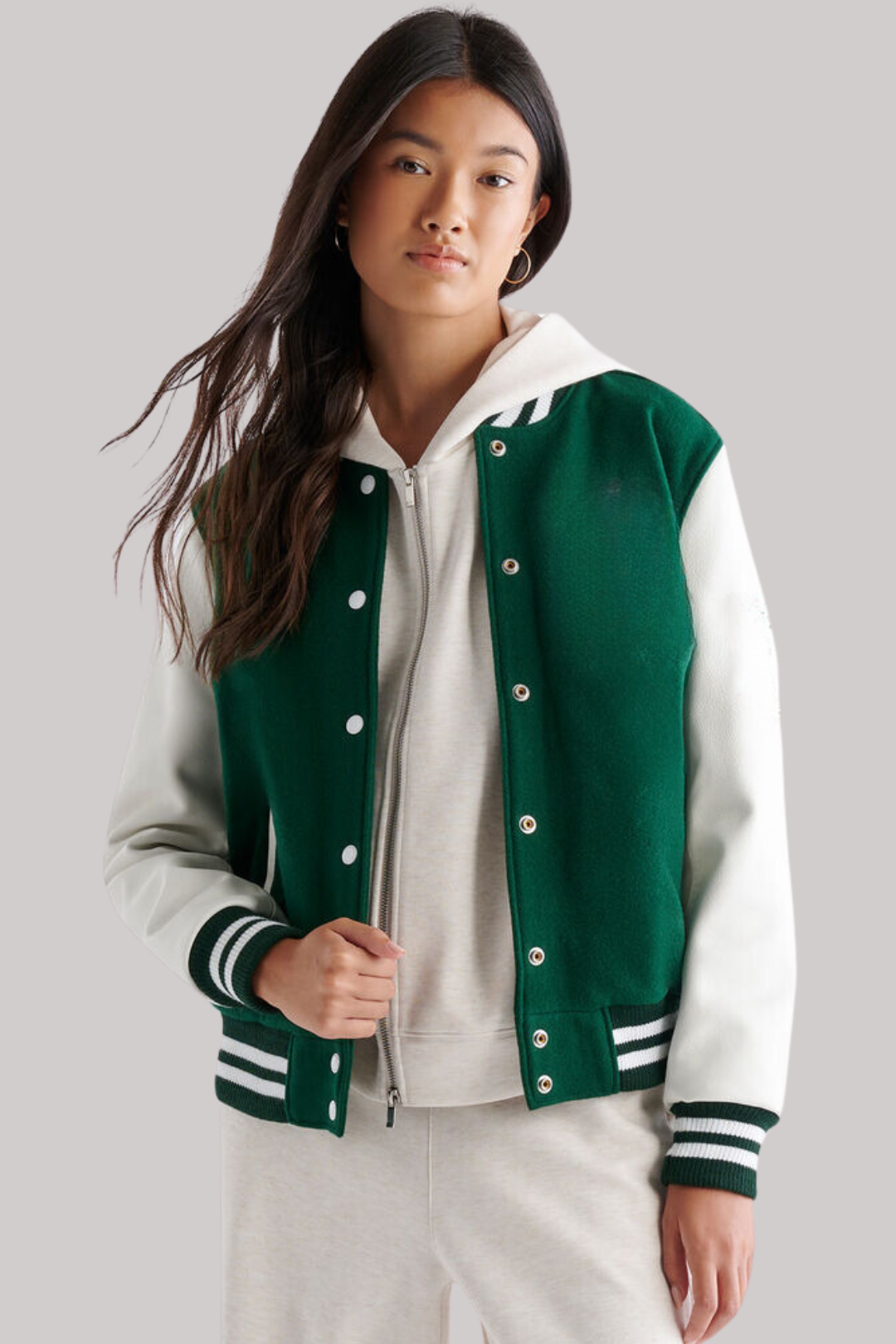 Baseball Varsity Jacket Women (Green)