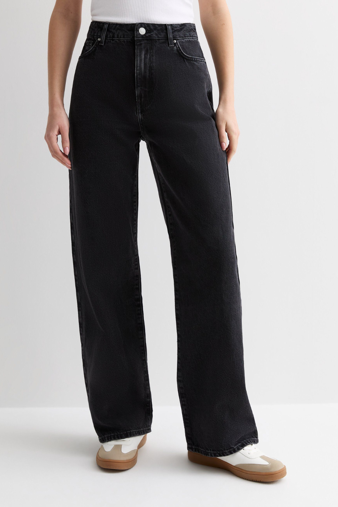 High Waist Wide Leg Jeans (Black)