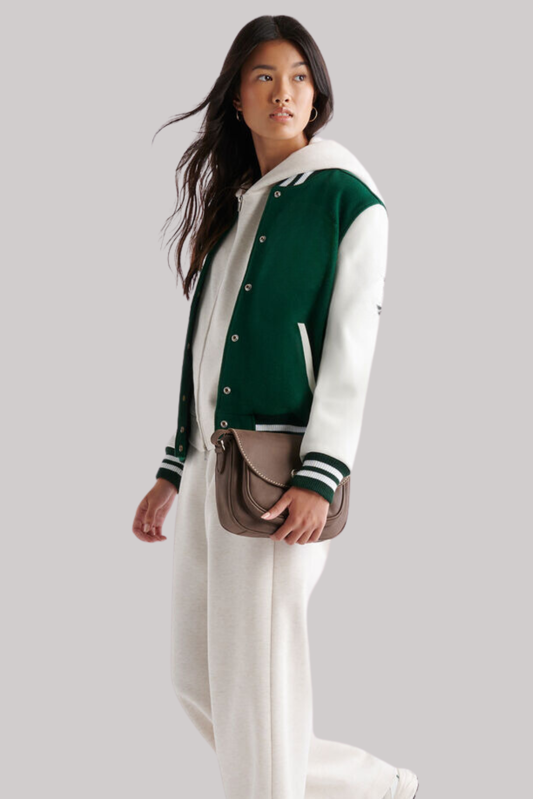 Baseball Varsity Jacket Women (Green)