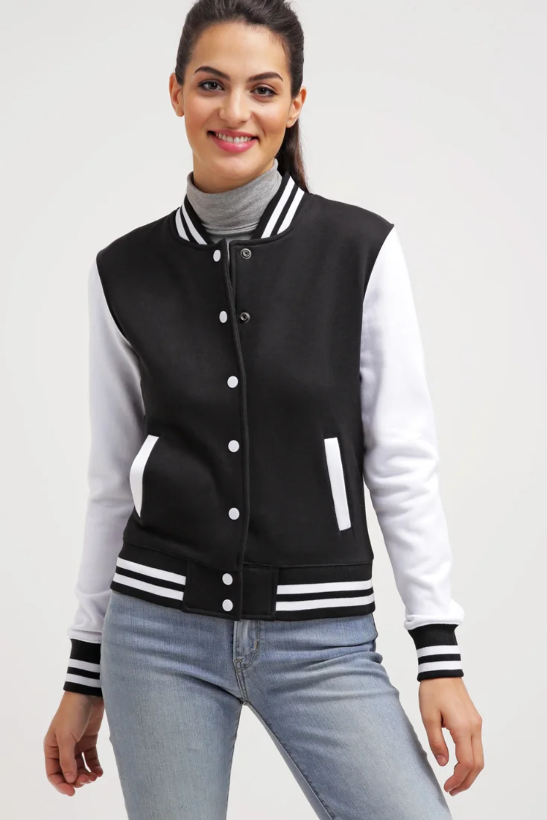 Baseball Varsity Jacket Women (Black)