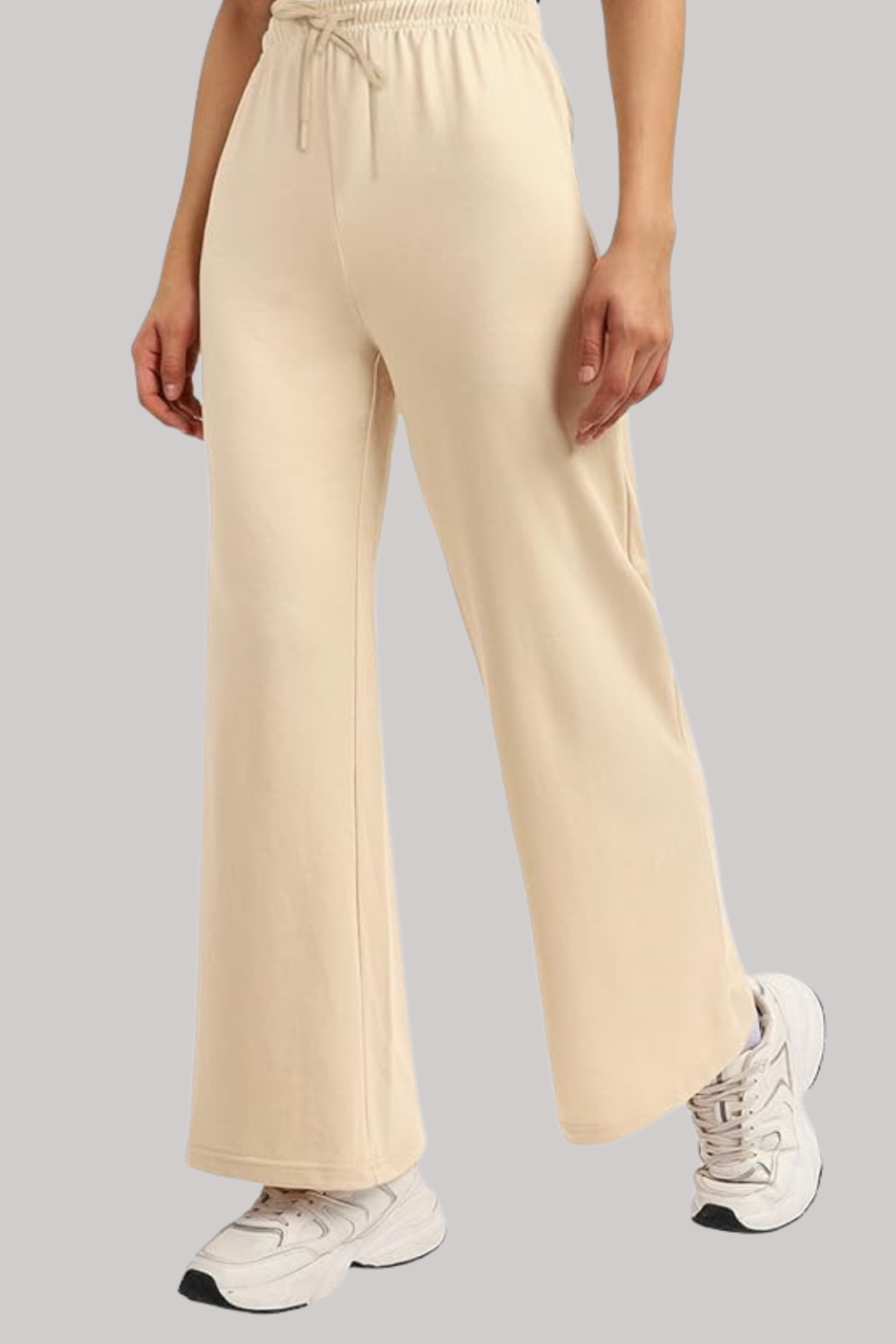 High Waist Wide Leg Flapper Trouser (Beige)