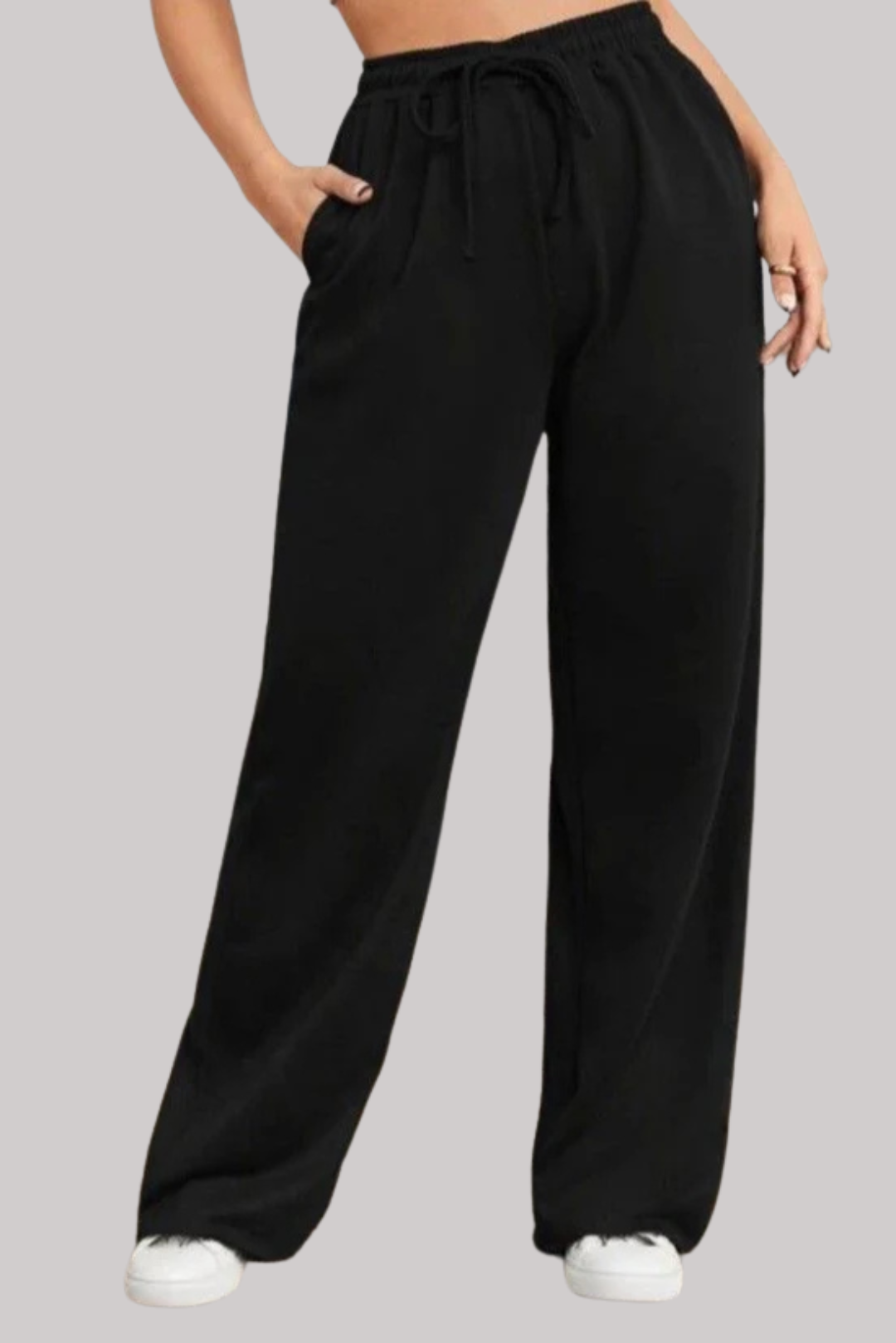 High Waist Wide Leg Flapper Trouser (Black)