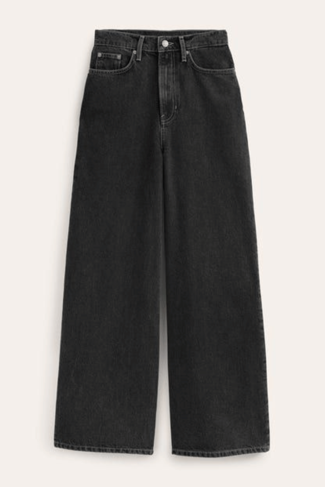 High Waist Wide Leg Jeans (Black)