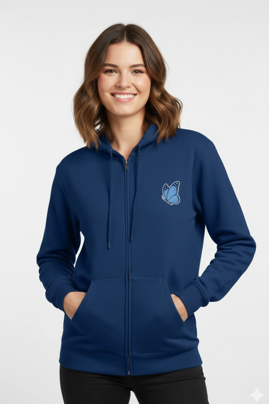 Navy Blue Zipper (Butterfly)